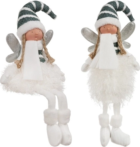 Sedeča božična vila s sijočimi krili RUHHY 55 cm