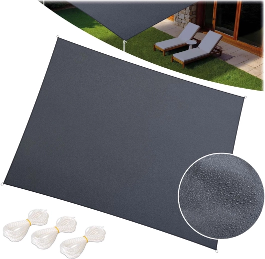 Senčilna pravokotna jadrovina 3 × 4 m siva