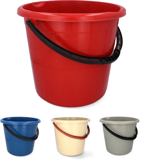 Plastično vedro 15 l s kovinskim ročajem, črno