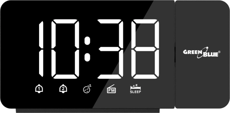 Digitalna budilka z LED-zaslonom in FM-radiem GreenBlue