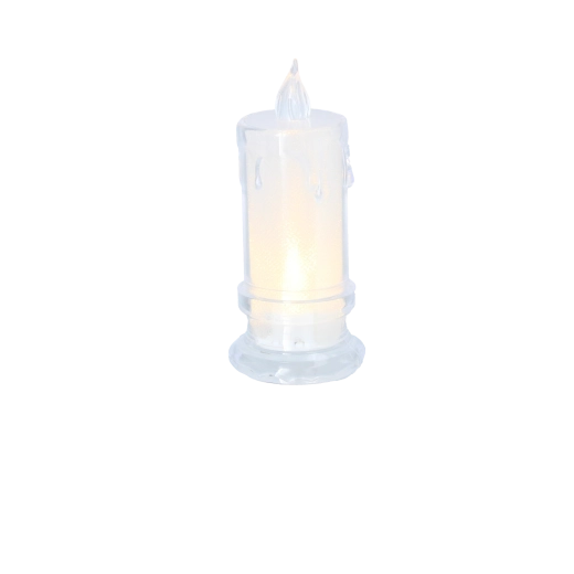 LED sveča 10,5 cm polprosojna, mešanica učinkov
