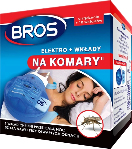 Elektrofumigator proti komarjem z 10 vložki BROS