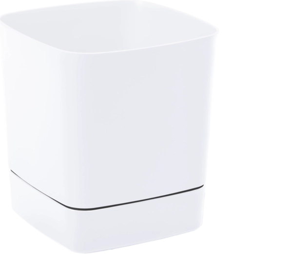 Cvetlični lonec s podstavljem Clima 19 × 19 cm bel