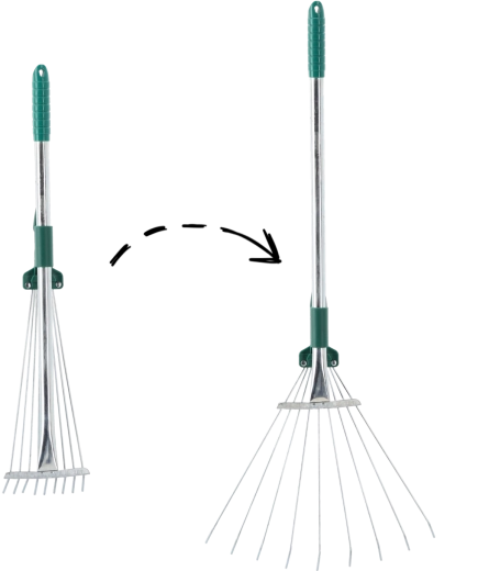 Nastavljive vrtne pahljačaste grablje 54–73 cm