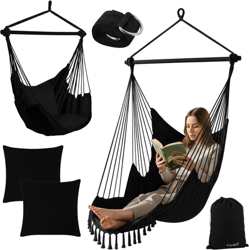 Viseči gugalni stol 210 cm črn Gardlov