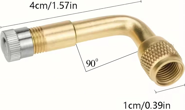 Kovinski kotni podaljšek ventila 90° – komplet 100 kos