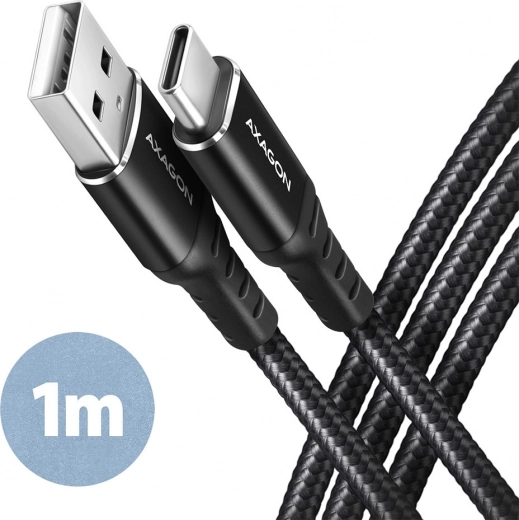 USB kabel Axagon USB-C na USB-A, 1m, črna