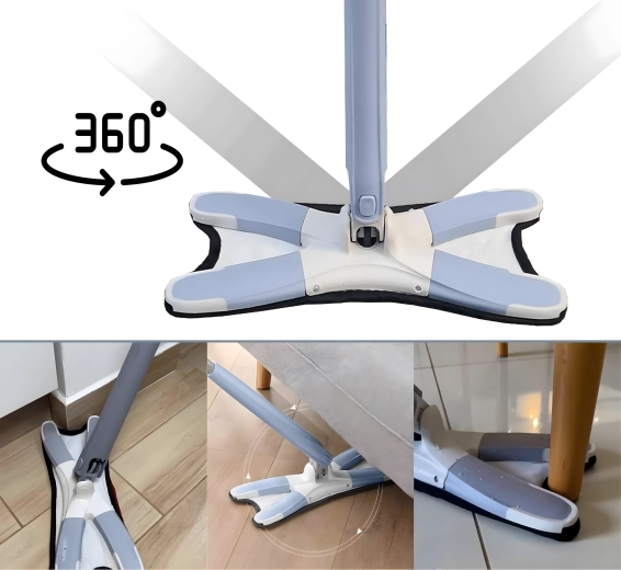 Ploski samoožemalni mop Twist Metuljček z vrtljivo glavo in rezervnim nastavkom