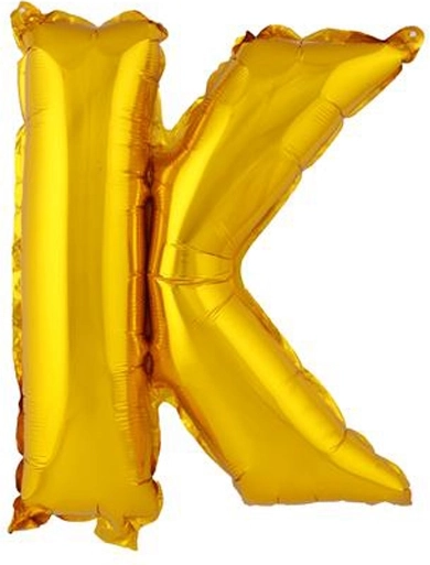 Folijski balon TORO črka K 30 cm zlata