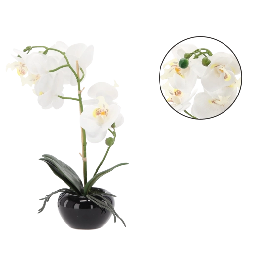 Umetna bela orhideja 30 cm