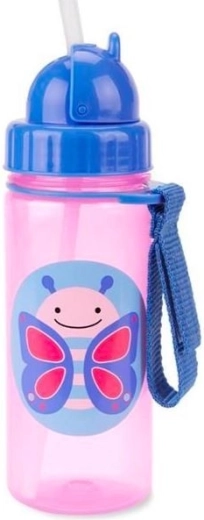 Skip Hop Zoo lonček s slamico metulj 385 ml (12m+)