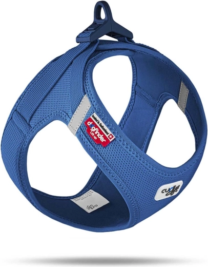 Curli oprsnica za pse Air-Mesh z zaponko, modra (XL, 12–18 kg)