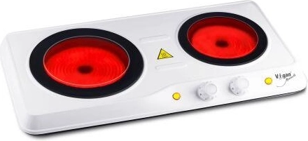 Električni dvoploščni steklokeramični kuhalnik Vigan 1200/800 W, bel