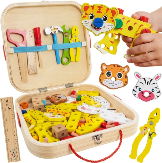 Wooden tool box with tools Kruzzel