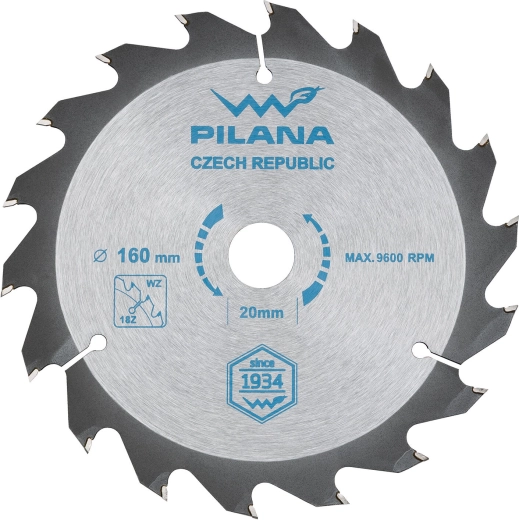 PILANA Saw Blade 160 mm, 18 teeth, WZ, TC