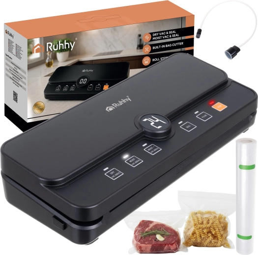 Ruhhy vacuum sealer 110 W 80 kPa with cutter and roll holder - 1 piece
