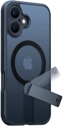 Ohišje z vrtljivim stojalom TORRAS Pstand Spin za iPhone 16, črno