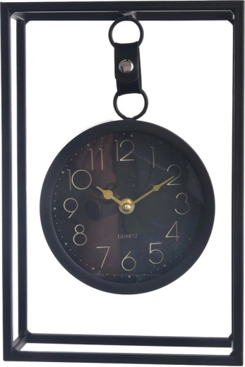 Črne kovinske namizne ure 31 cm