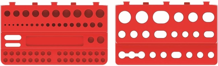 Komplet nosilcev za orodje za panele BINEER SHELFS, plastika, rdeča (2 kosa)