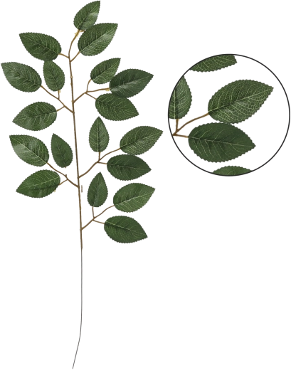 Umetna vejica listov vrtnice 58 × 26 cm, zelena (pakiranje 12 kos)