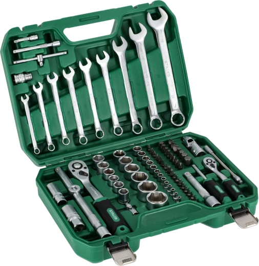 Stalco komplet ragelj in nasadnih ključev 1/2" + 1/4" (82-delni)