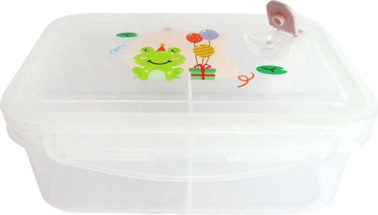 KITCHISIMO Plastic Food Container with Lid, 830 ml, Frog