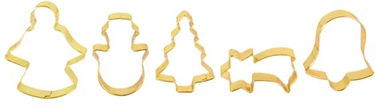 Set zlatih modelčkov za piškote TORO, 5 kosov