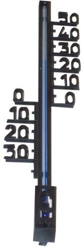 Zunanji termometer s vložkom 27 cm, črna plast