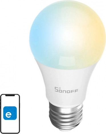 Pametna LED Wi‑Fi žarnica Sonoff E27, 9 W, 806 lm, CCT 2700–6500 K