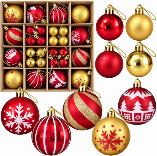 Christmas unbreakable glossy tree ornaments - 1 piece