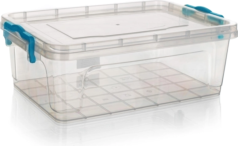 Škatla GEMA pravokotna 4 l s turkiznimi ročaji
