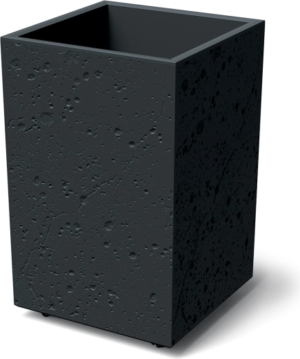 Cvetlični lonec Sierra Square High betonski učinek 38,5 cm – črn