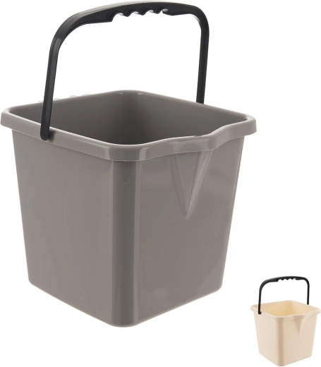 Pravokotno plastično vedro 12 l, mešanica barv