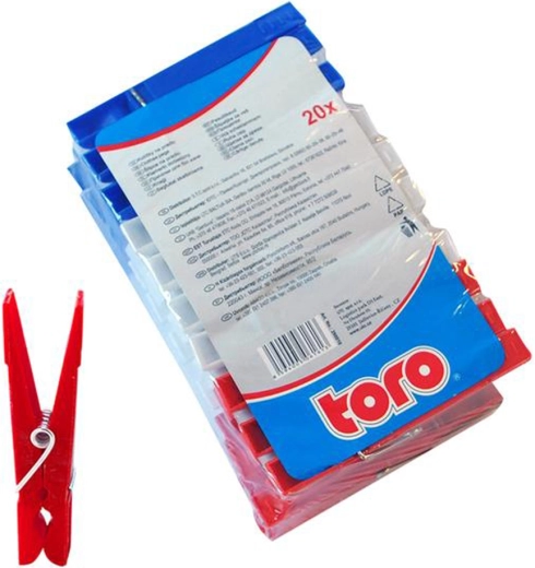 Plastični kljukici za perilo 20 kos – barvni komplet