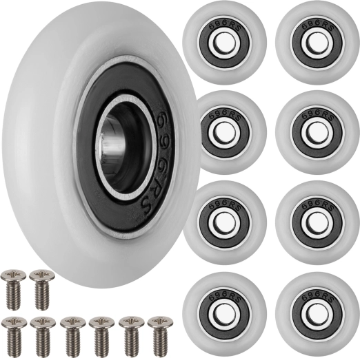 Ruhhy shower enclosure rollers with ball bearing 23 × 6 mm (8 pcs)