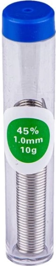 Spajka s fluksom v dozi, 45 % kositra, 1 mm, 10 g