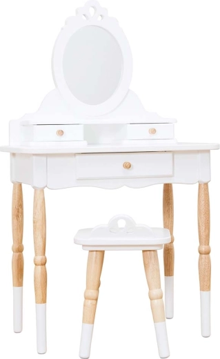 Wooden children's vanity table with mirror and stool Le Toy Van