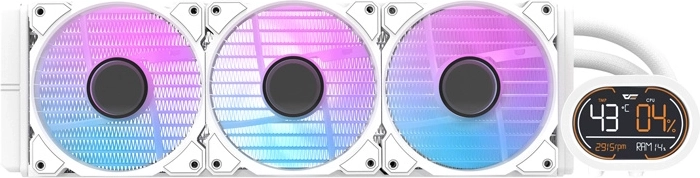 Vodno hlajenje cpu darkflash dh360d 360 mm belo z lcd in argb