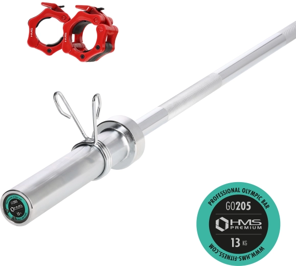 Olimpijska palica 150 cm z hitrimi objemkami HMS Premium