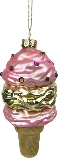 Božični okrasek sladoled iz stekla 13,5 cm