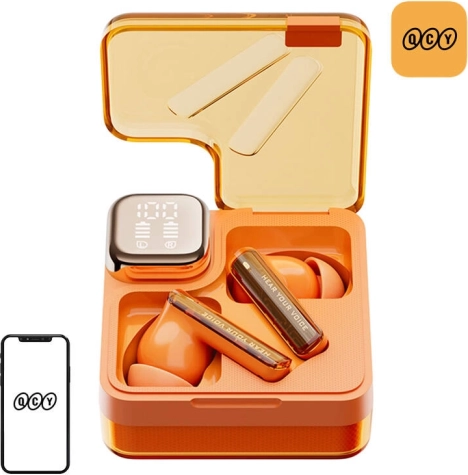 Brezžične slušalke TWS QCY MeloBuds Neo T31 oranžna