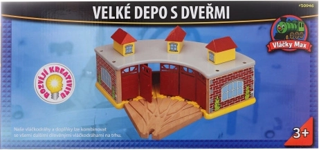 Maxim Large Wooden Train Depot with Doors