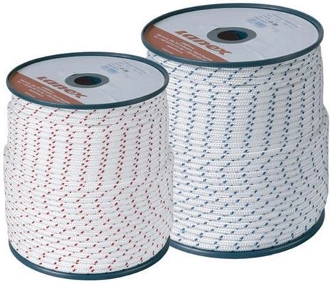 Zaganjalna poliamidna vrvica 3 mm belo‑modra, 100 m