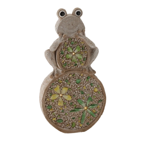 Vrtna žaba na kamnu z LED osvetlitvijo 25 × 9 × 49 cm