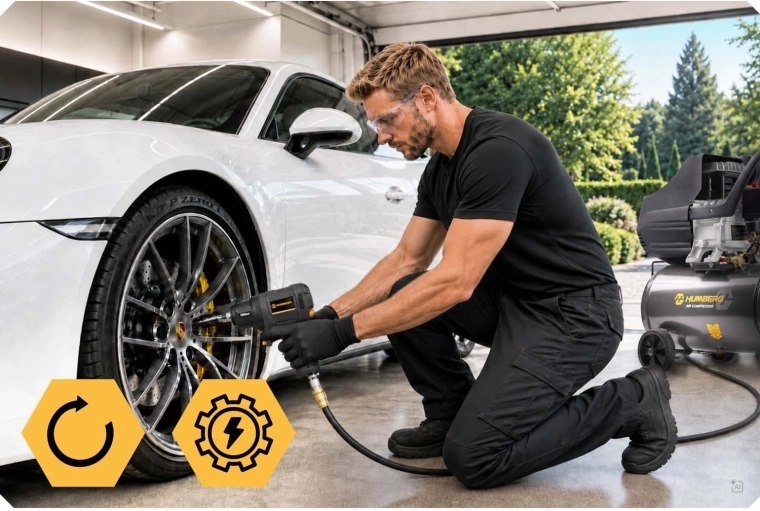 Perfect for wheel changes and working with a compressor