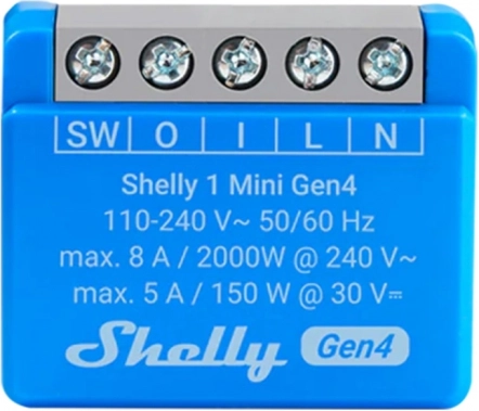 Shelly 1 Mini Gen4 krmilna enota Zigbee in Matter