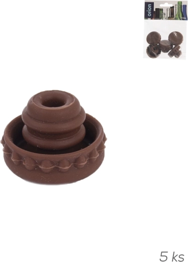 Silikonski čep 3,5 cm, rjav (5 kosov)