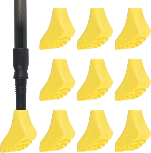 Gumijasti nastavki za nordijske pohodne palice, 10 kos, rumeni
