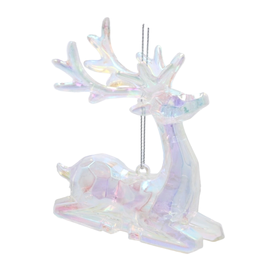 Božični okrasek jelen s perlaječim leskom CHOMIK 8 × 9 cm