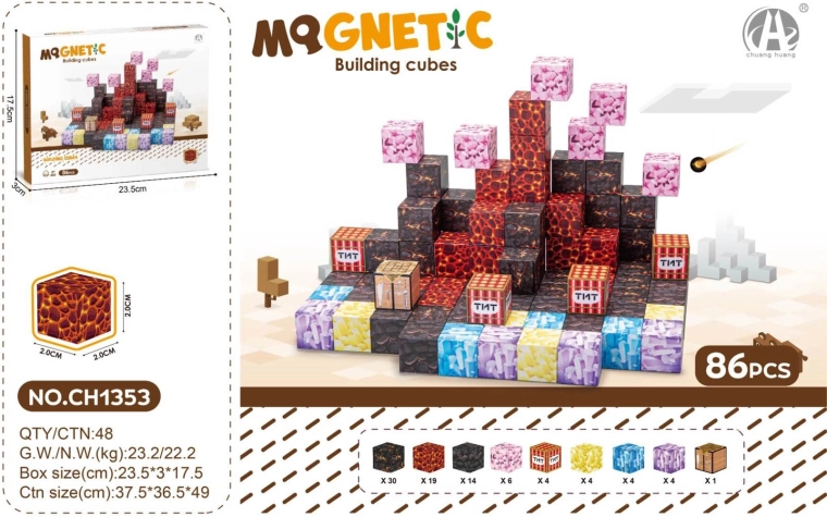 Magnetne kocke 3D – komplet 86 kosov